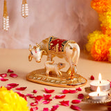Vastu Kamdhenu Cow with Gold Emblishment