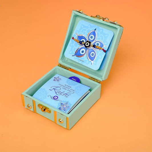 Protective Evil Eye Rakhi in Trunk Box