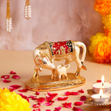 Vastu Kamdhenu Cow with Gold Emblishment