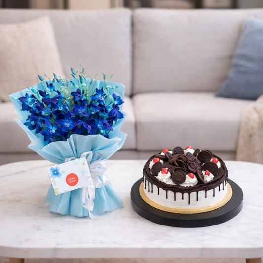 Blueish Love with Cake