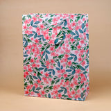 Pink Flowers Print Paper Bags Pack of 3 (S/M/L)