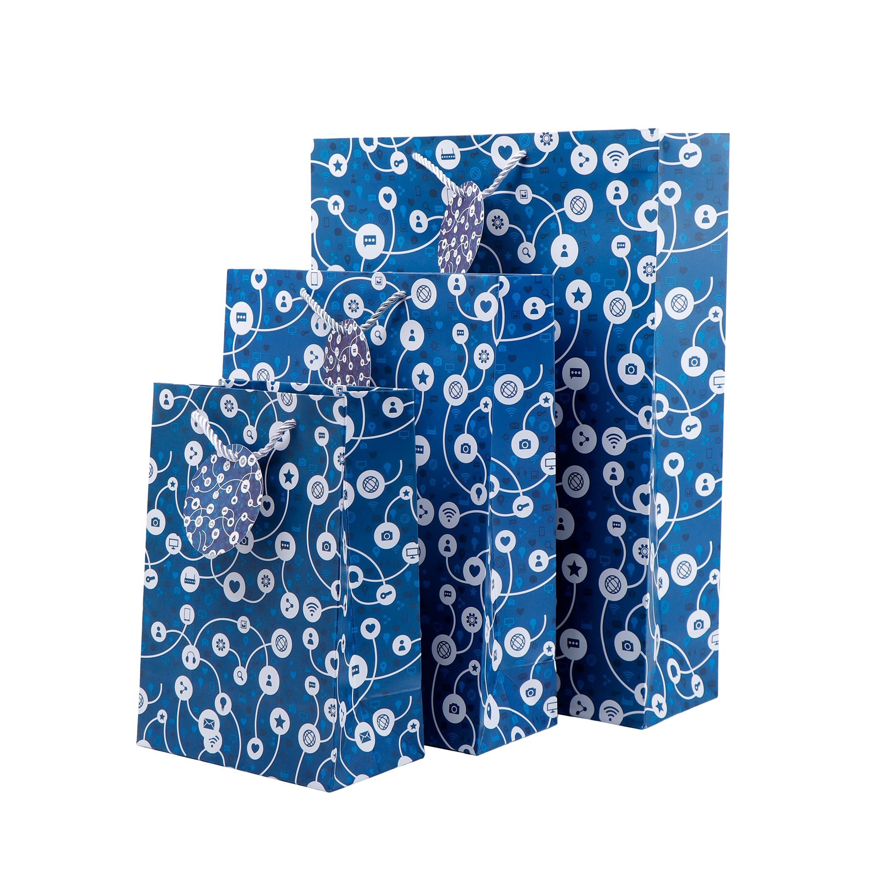 Social Channels Paper Bags Pack of 3 (S/M/L)