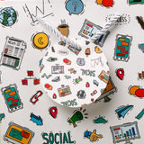 Social Media Print Paper Bags Pack of 3 (S/M/L)