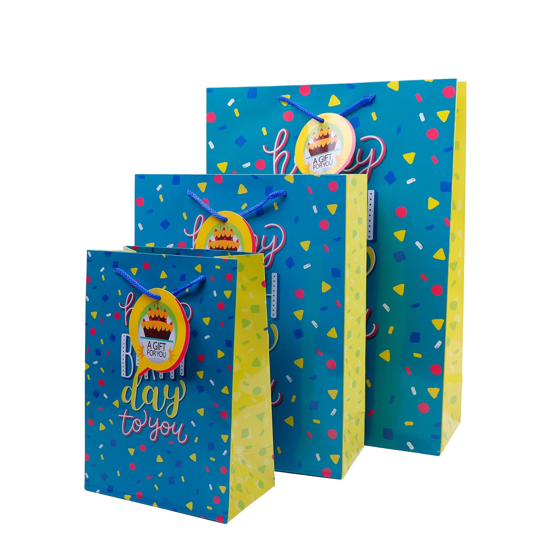 Birthday Gifting Paper Bags Pack of 3 (S/M/L)