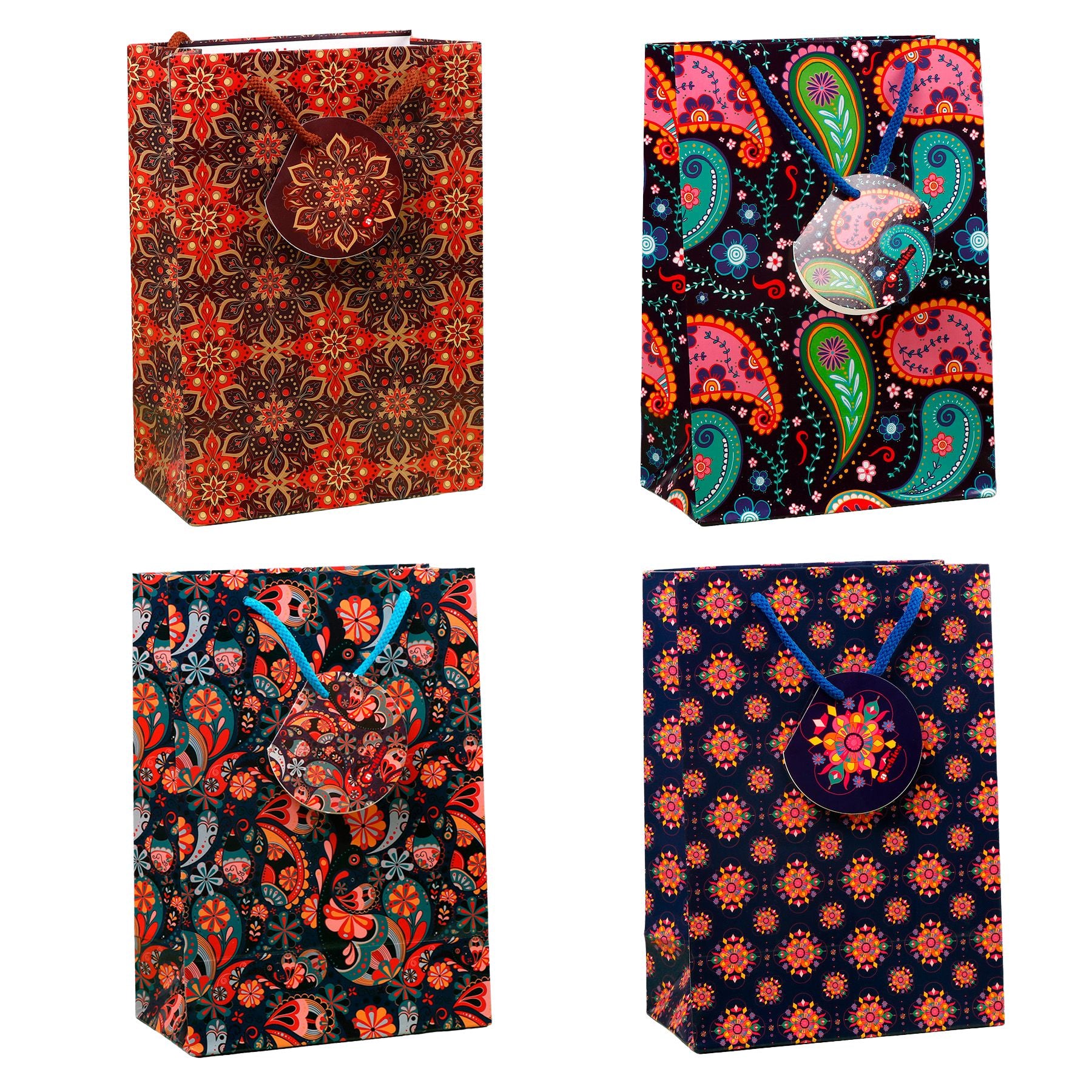 Assorted Designer Paper Bags Pack of 4 Smal