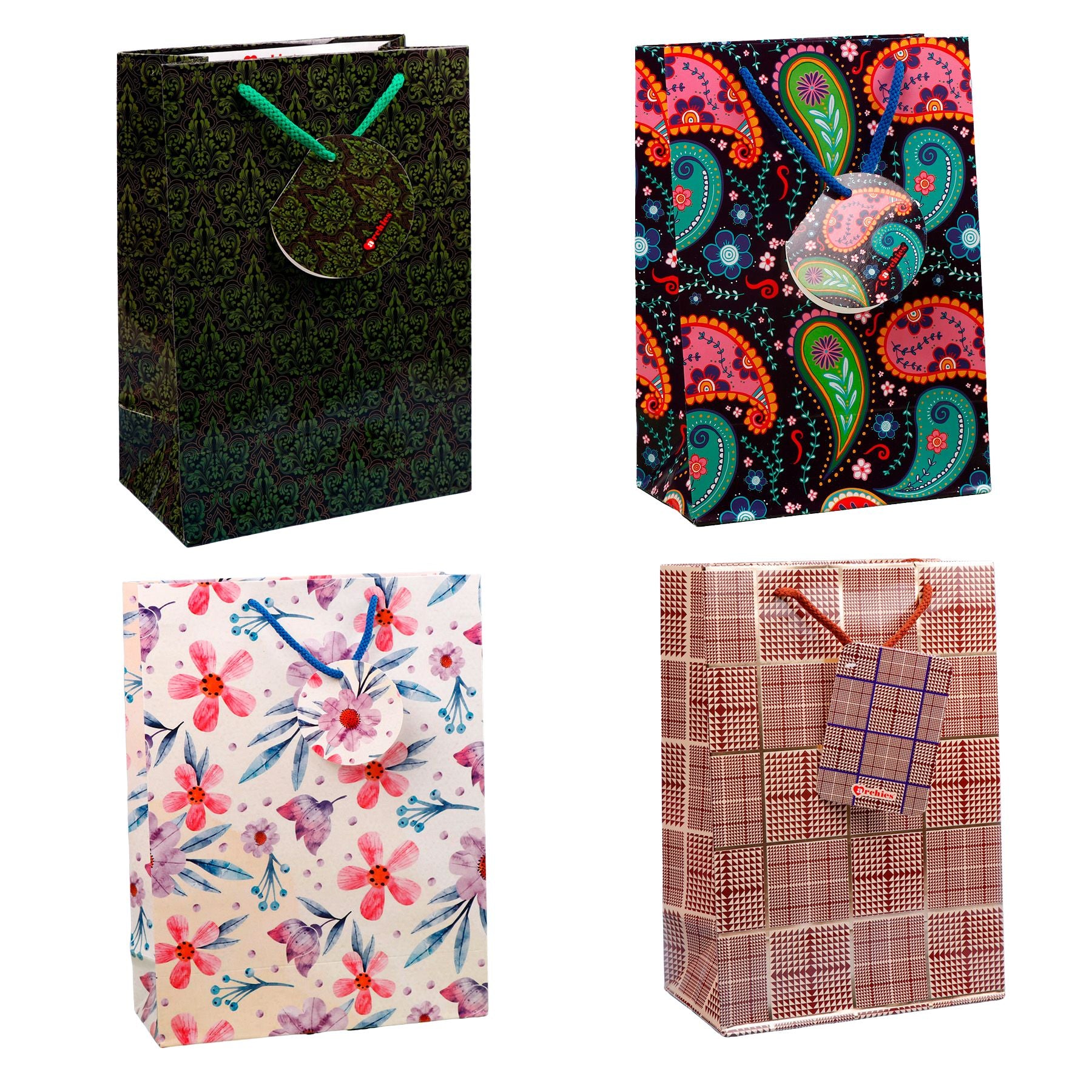 Assorted Designer Paper Bags Pack of 4 Large