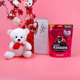 Sweetheart Teddy Bear with Hershey Kisses and Greeting Card