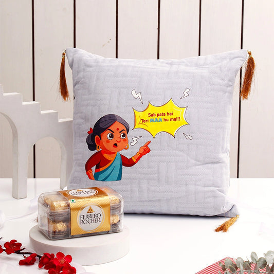 Grey Cushion With Ferrero Rocher