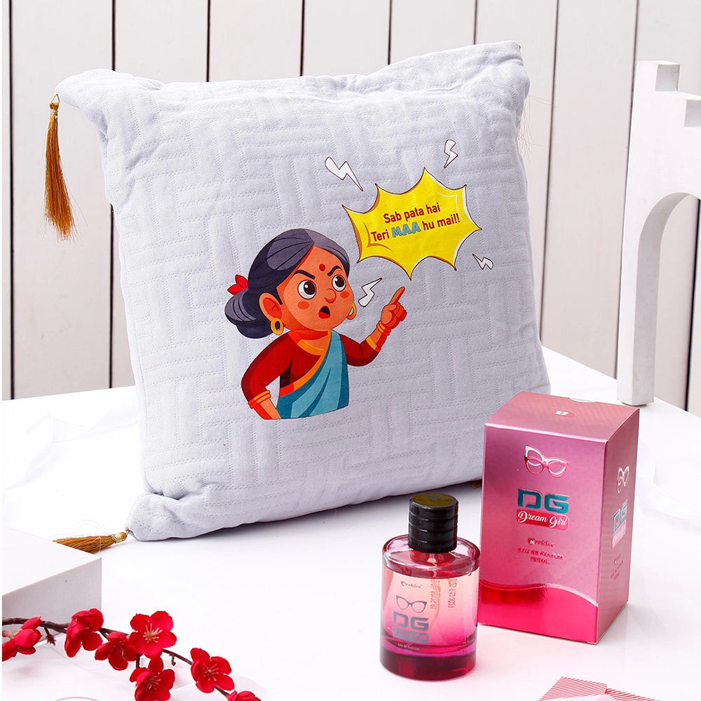 Grey Cushion With Archies Dream Girl Perfume