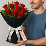 Red Roses with Rakhi