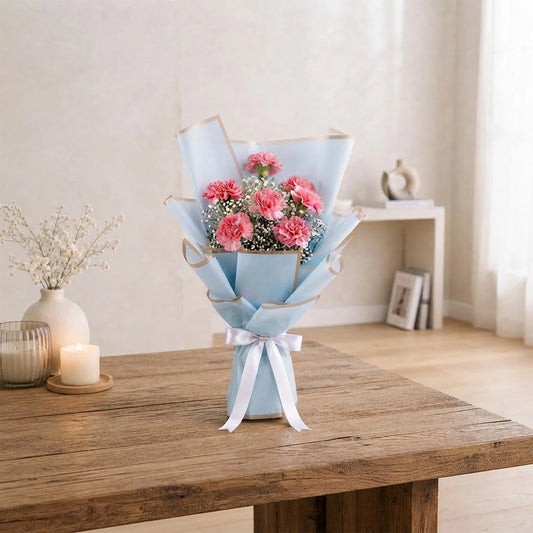 6 Pink Carnation Blush Bouquet
