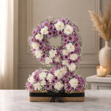 30 White Carnations & Purple Daisy Grand Bouquet