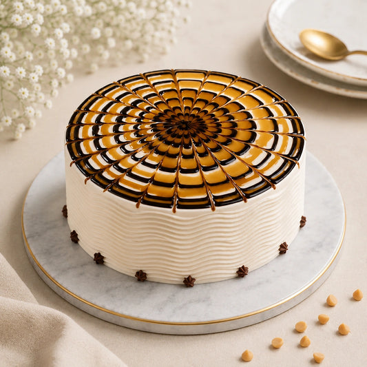 Golden Butterscotch Fantasy Cream Cake