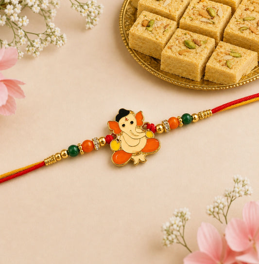 Bal Ganesha Kids Rakhi with Soan Papdi | Festive Rakhi Sweet Gift for Children