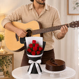 8 Red Roses & Eggless Chocolate Truffle Cake with Guitarist