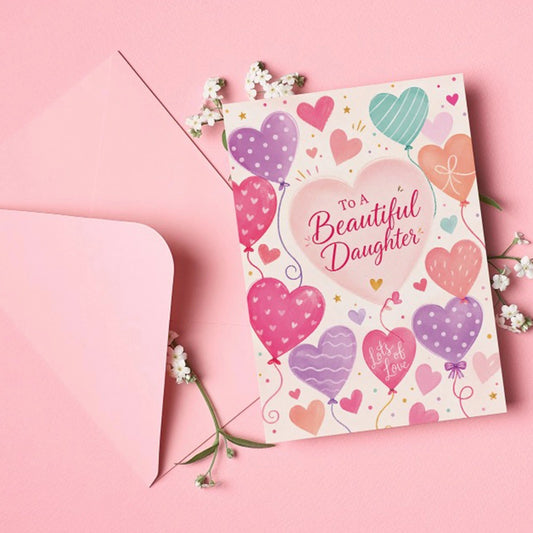 Heart BalloonsDaughter's Day Personalised Card