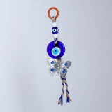 Silver Butterfly Evil Eye Hanging