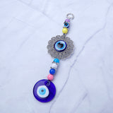Silver Wired Evil Eye Hanging