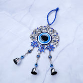Blue Sequens Flower and Elephant Evil Eye Hanging