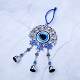 Blue Sequens Flower and Elephant Evil Eye Hanging