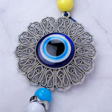 Silver Wired Evil Eye Hanging