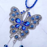 Blue Sequens Butterfly Evil Eye Hanging