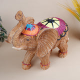 Handcrafted Straw Textured Elephant Showpiece