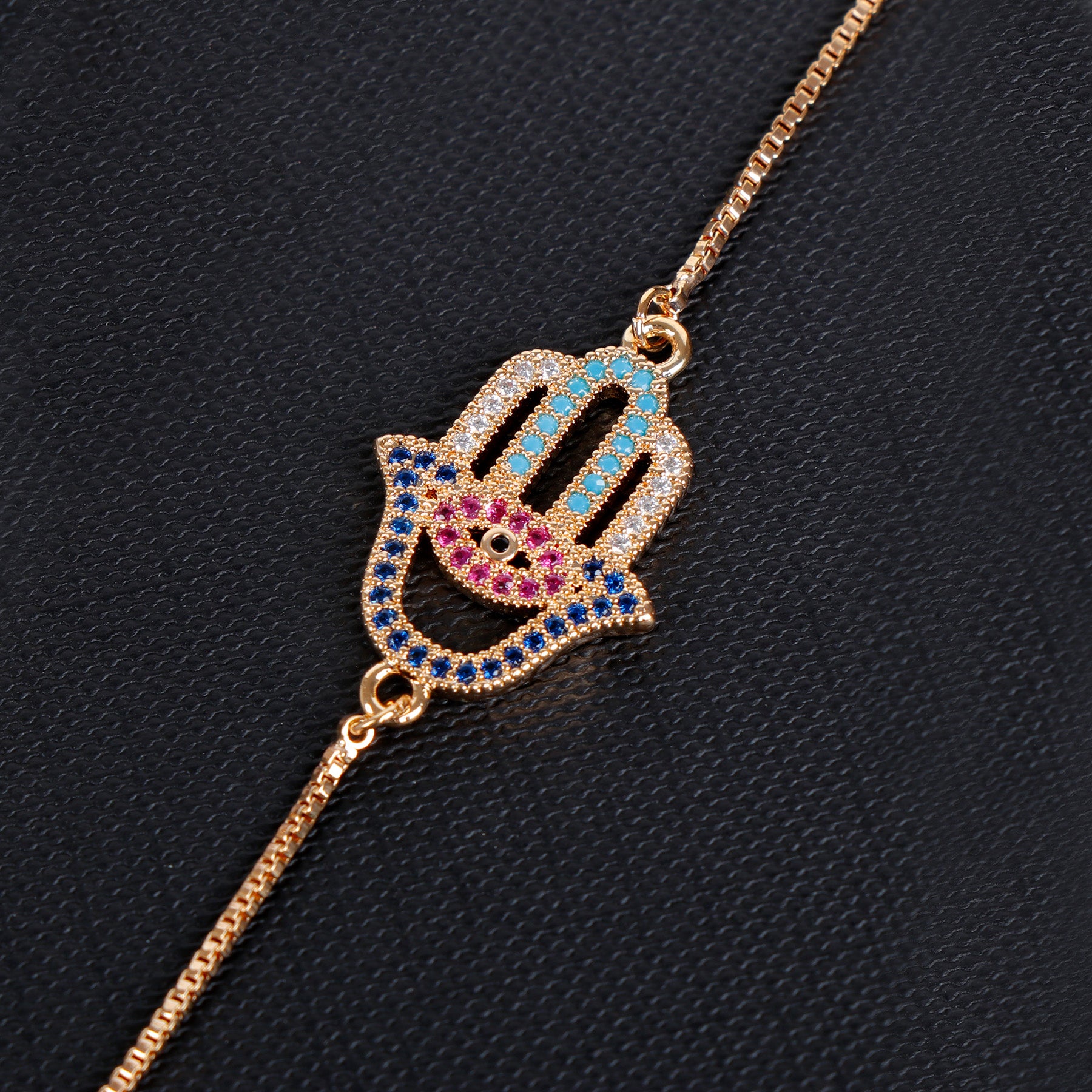 Evil Eye Hand Charm Bracelet