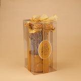 Sparkling Yellow Rose Wooden Vase