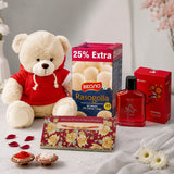 Rakhi Mailer With Teddy Bear, Rasgulla and Perfume
