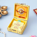 Rakhi Treasure Box, Greeting Card, 01 Perfume and Besan Laddoo
