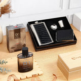 Rakhi with Black Diamond Perfume, Hip Flask Set, Wallet and Pen