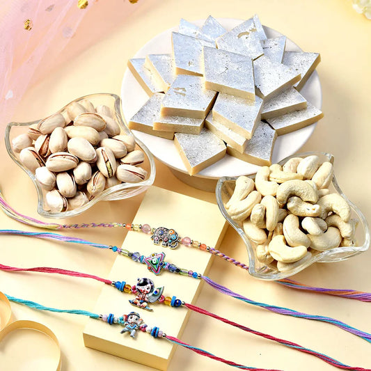 Festive Rakhi 4 Pack Sweet and Nut Delight