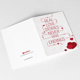 Love Story Anniversary Personalised Card with Chocolate
