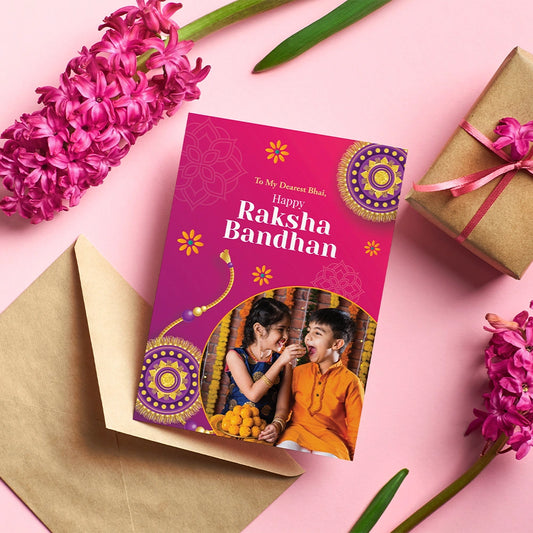 Archies "To My Dearest Bhai" Raksha Bandhan Personalized Card