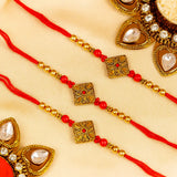 Antique Kundan Rakhi Set of 3