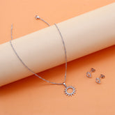 Sun Ring Pendant with Earring Set
