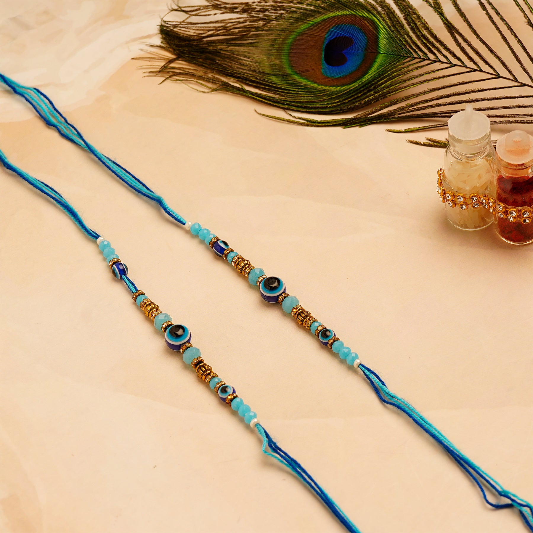 Beaded Evil Eye Rakhi Pack of 2