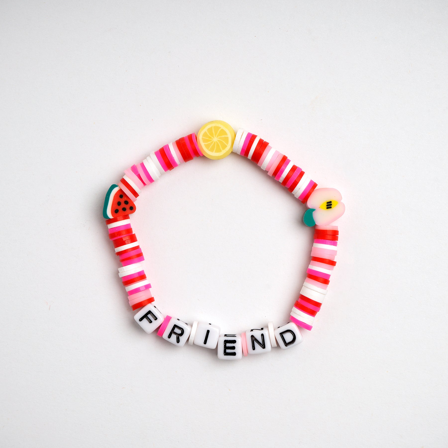 Pink Loop Fruit Bead Friendship Bracelet