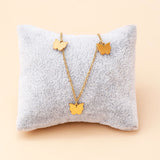 Gold-Toned Butterfly Charm Necklace and Bracelet Set