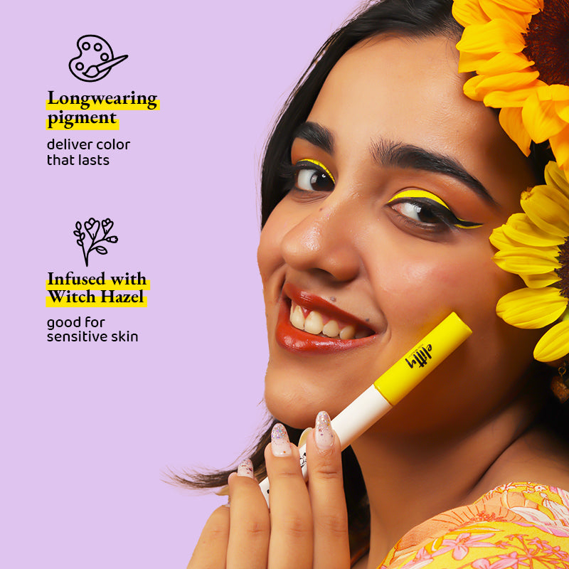 Elitty Maxi Pop Colour Liquid Eyeliner Combo | Matte Shades (Tomato Red, Lilac, Honeycomb, White, Peach ) , Metallic Shades (Blue, Emerald Green, Wine Red ) , Holographic Shade (Silver-Blue) & Glitter Shade (Copper) | | 1 ML Each