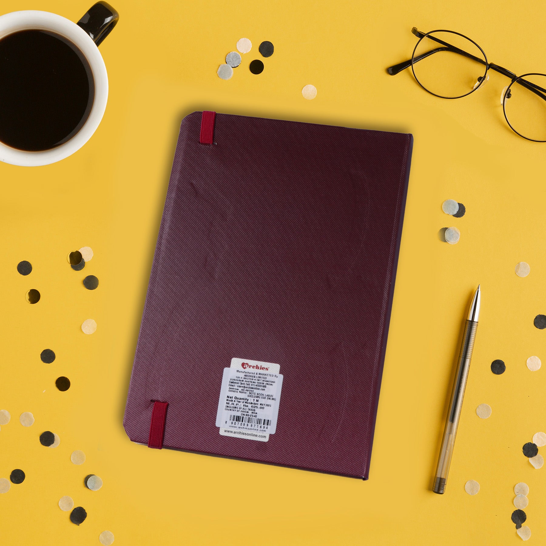 Beetroot Theme Googli Eyes Elastic Closure Notebook