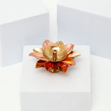 Floral Brass Akhand Jyoti Diya - Small