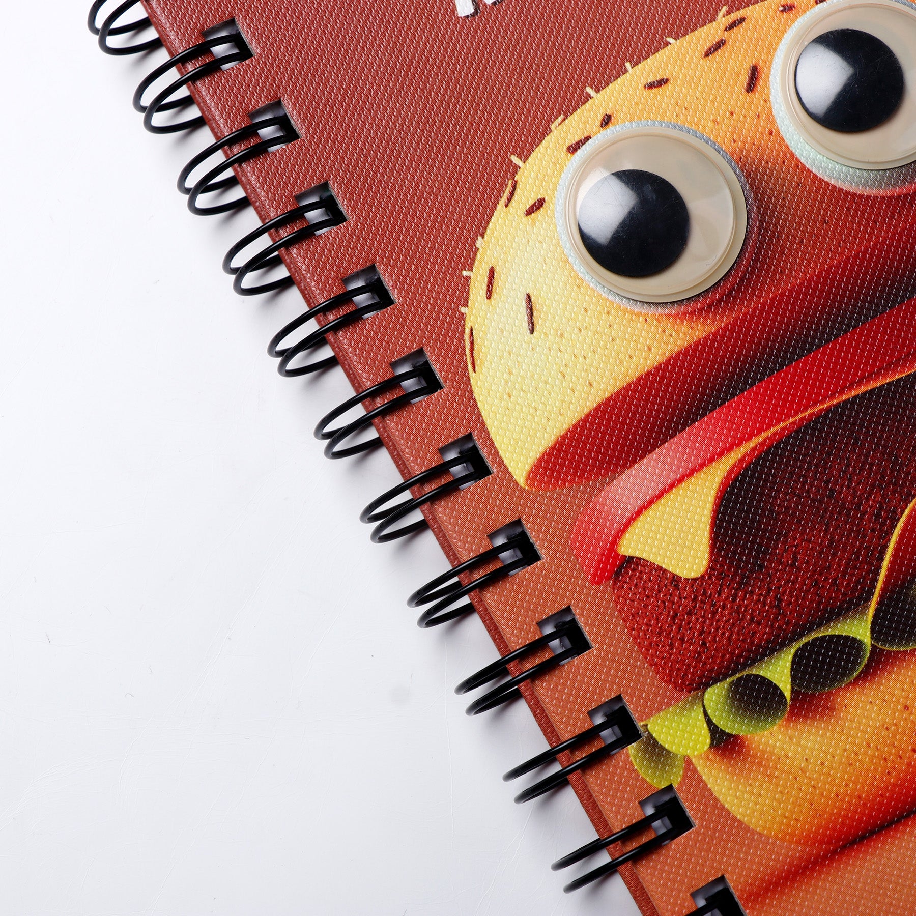 Burger Theme Googli Eyes Spiral Notebook