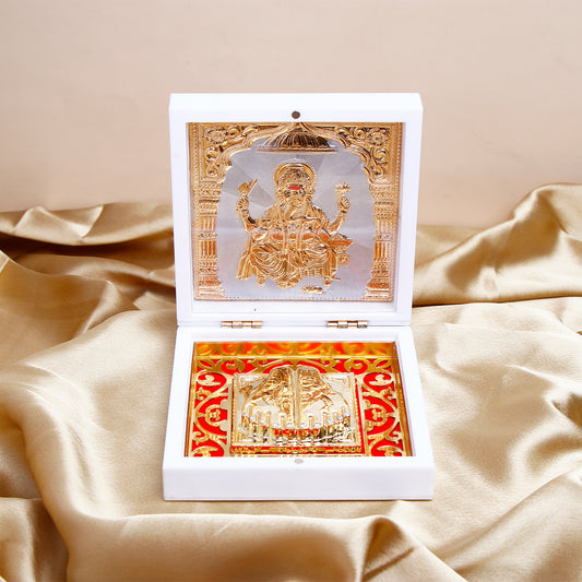 Om Shree Ganesha Wooden Yantra Box
