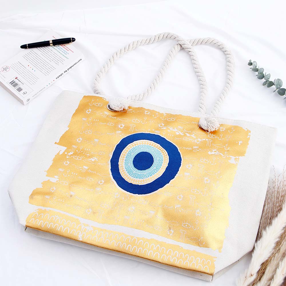 Golden Evil Eye Tote Bag
