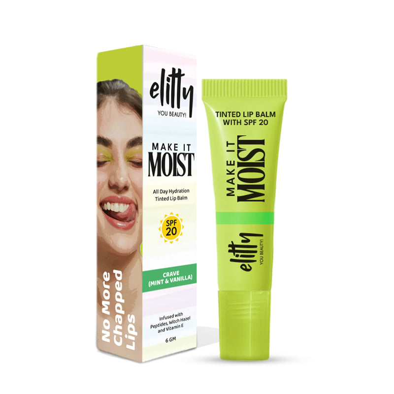 Elitty Crave (Mint Vanilla) Lip Balm , Gentle & Safe for Everyday Use (6 GM)