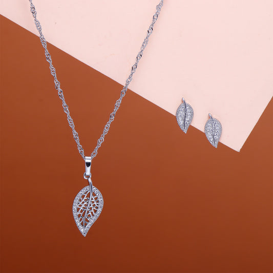 Autumn Leaf Pendant with Earring Set