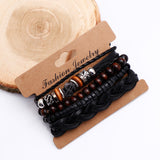 Dollar Beaded Multilayer Braided Leather Bracelet