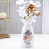 White Ceramic Vase with Embossed Flowers